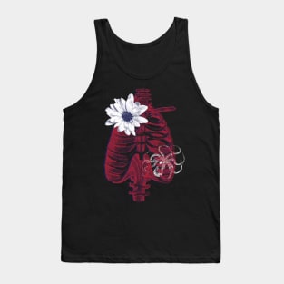 Abstract Collage Sunflower Ribcage And Octopus Tank Top